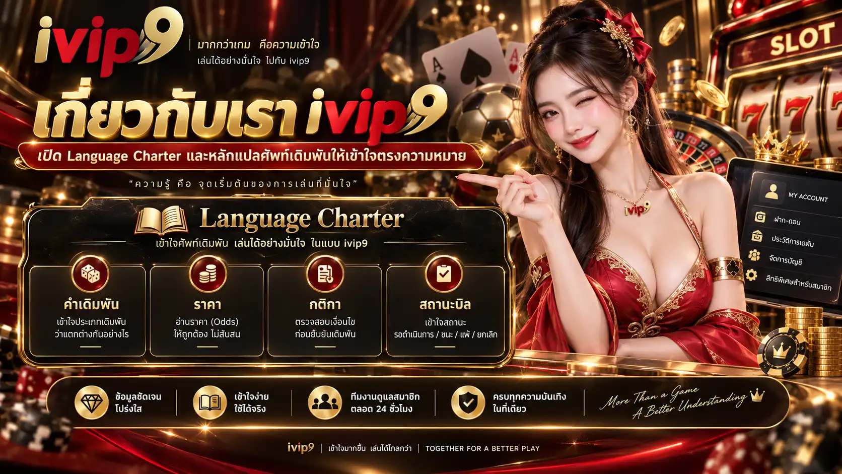 เกี่ยวกับเรา ivip9 เปิด Language Charter และหลักแปลศัพท์เดิมพันให้เข้าใจตรงความหมาย